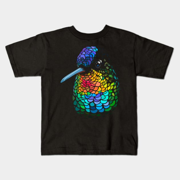 Hummingbird Colors Kids T-Shirt by albertocubatas